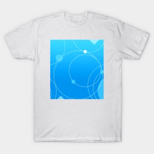 White Geometric Lined Circles Art Deco Pattern Design T-Shirt